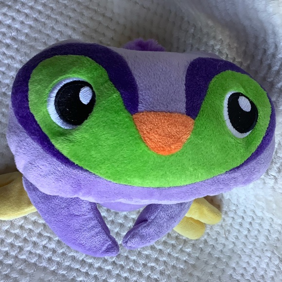 GITZY Plush Purple Green Owl Stuffed Animal Pillow Style Toy - Picture 3 of 16